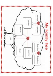 English Worksheet: My family tree