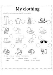 English Worksheet: MY CLOTHING 