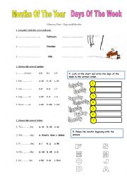 English Worksheet: Memory Test : Days and Months