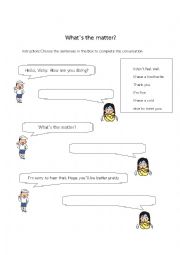 English Worksheet: whats the matter