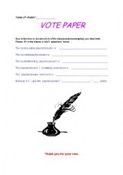 English Worksheet: vote paper