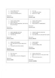 English Worksheet: WHO AM I? questions game for kids
