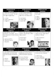 English Worksheet: Hitchcock Triva Game