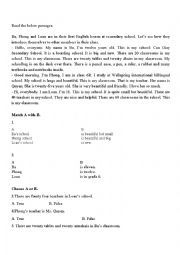 English Worksheet: Reading Passage