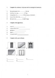 English Worksheet: House, kinds of rooms, items at home