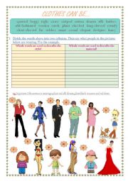 English Worksheet: Describing clothes