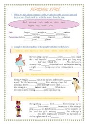 English Worksheet: Personal style of clothes