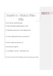 The 7 Habits Of Highly Effective Teens Esl Worksheets Habit 4 Think Win Win Esl Worksheet By Chris Herring