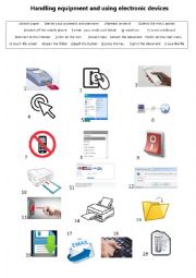 English Worksheet: Handling equipment and using devices