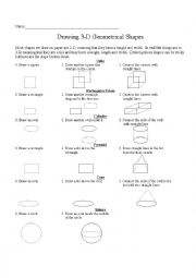 English Worksheet: Drawing 3D Solids