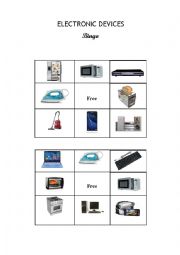 English Worksheet: bingo electronic devices 