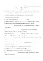 English Worksheet: Yellowstone Movie Viewing Guide
