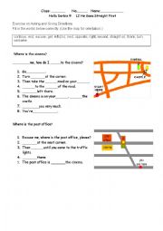 English Worksheet: Asking and Giving Directions