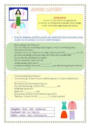 English Worksheet: Buying Clothes