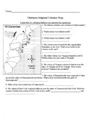 Label the 13 Colonies