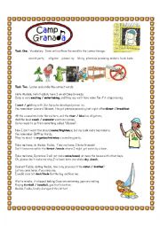 English Worksheet: Camp Granada Song Activity