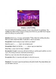 English Worksheet: Conversation Roleplay: At the wedding