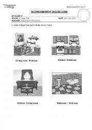 English Worksheet: parts of the house