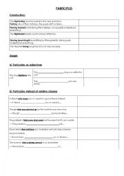 Worksheet Participle Construcions - Rules with Key