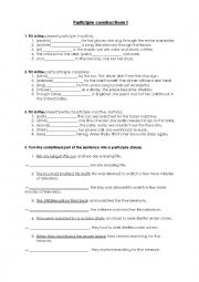 English Worksheet: Participle Construcions I  - Exercises with Key