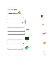 English Worksheet: Grammar_voc this_that_School objects