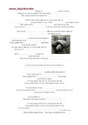 English Worksheet: Human, Rag n bone