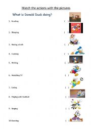 English Worksheet: Present continuous activities Matching