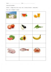 English Worksheet: Name the food