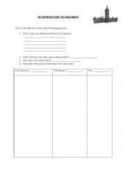 English Worksheet: British Parliament