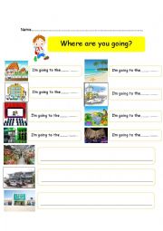 English Worksheet: Where are you going?