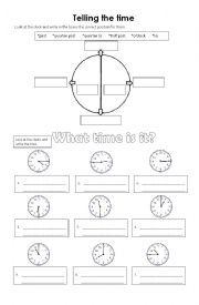 English Worksheet: Telling the time practice
