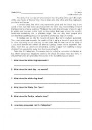 English Worksheet: The story of El Cadejo 