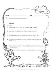English Worksheet: having fun word card