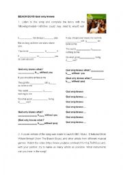 English Worksheet: Beach Boys God only knows