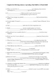 English Worksheet: USED TO X BE USED TO