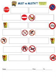 English Worksheet: Traffic signs
