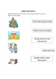 English Worksheet: NEEDS AND WANTS