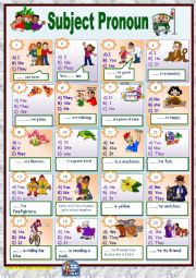 English Worksheet: Subject Pronoun