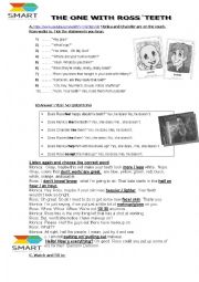 English Worksheet: THE ONE WITH ROSSTEETH