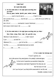 English Worksheet: TAKE THAT