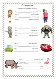 English Worksheet: Comparative ws for children