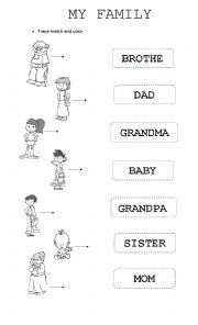 English Worksheet: My family