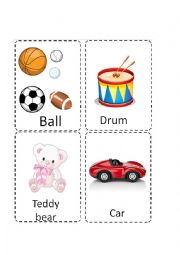 English Worksheet: Toys flash cards