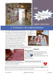 English Worksheet: Art History: 1. Prehistory and Cave Paintings