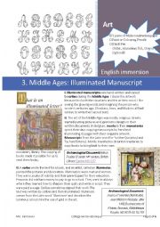 English Worksheet: Art History: 3. Middle Ages and Illuminated Manuscripts