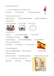 A worksheet, basic skills