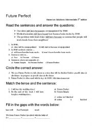 English Worksheet: Future Perfect Guided Discovery