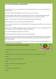 English Worksheet: Tlion and the Mouse