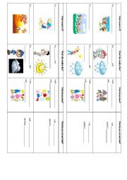 English Worksheet: Weather-Food-Clothes