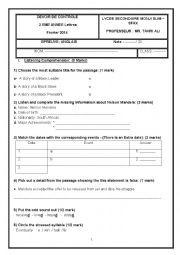 English Worksheet: 2nd form